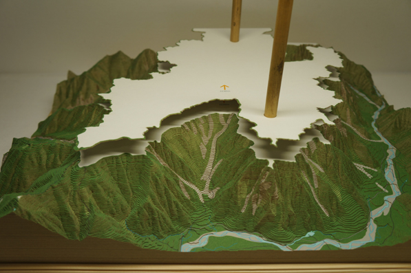 六甲山山岳模型スケール1/900000ケース無しタイプ透明地図付